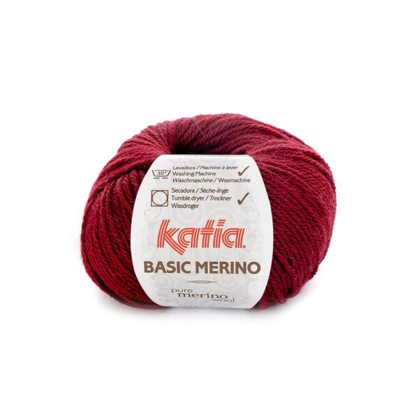 Katia Basic Merino 23 Donker Wijnrood