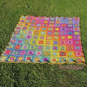 Boho Rainbow Squares Blanket