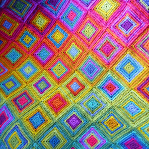 Boho Rainbow Squares Blanket