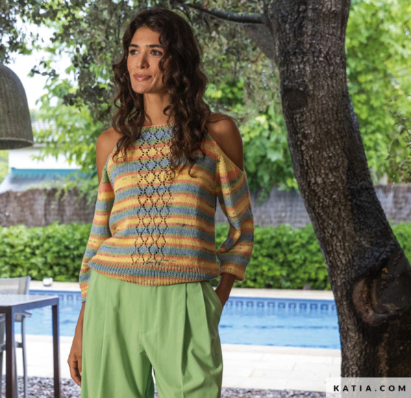 Top met kantpatroon La Bamboo Casual 120-13
